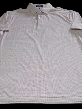 Peter Millar Empire Performance Jersey Lt Pink Gingham Polo Shirt Crown Crafted